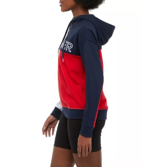 new NAVY Tommy Hilfiger Sport Women's ColorBlock Zip-Up Hoodie in Size MEDIUM - Picture 3 of 6